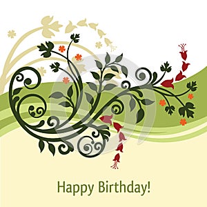 Green and yellow birthday card