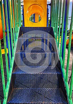 Green, yellow and blue playground