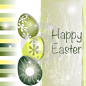 Green and yellow Easter card