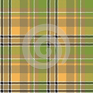 Green yellow fabric pixel texture seamless pattern