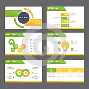 Green and yellow multipurpose Brochure flyer leaflet website template flat design