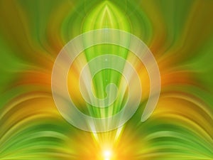 Green and yellow-orange background. Abstraction - natural energy.