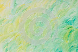 Green and yellow painted watercolor background texture