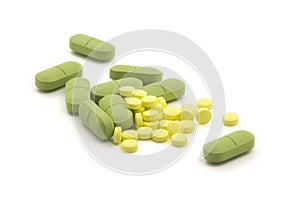 Green and yellow pills