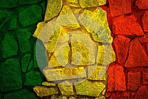 Green yellow red on rock stone texture,reggae background