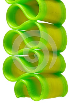 Green and yellow ribbon candy