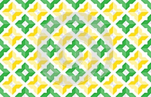 Green and yellow Thai geometric shape abstract vector pattern background design