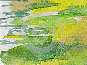 Green and Yellow Watercolors