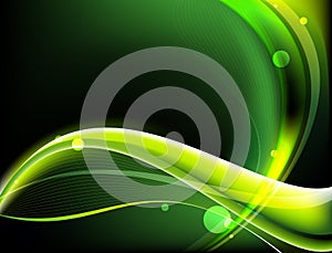 Green and yellow waves illustration