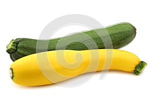 Green and yellow zucchini (Cucurbita pepo)