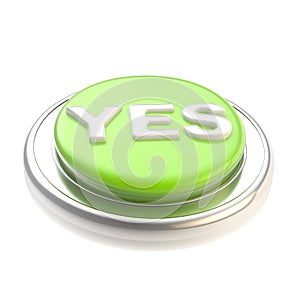 Green yes button glossy