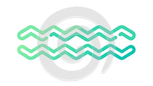 Green Zigzag Wavy Line Border, Dynamic Abstract Design Element - vector design Generative AI