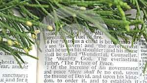 Greenery with Christmas scripture, Isaiah 9:6