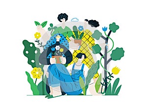 Greenery, ecology flat vector illustration