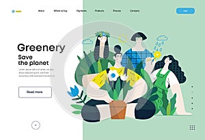 Greenery, ecology flat vector illustration