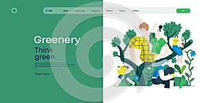 Greenery, ecology flat vector illustration
