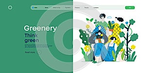 Greenery, ecology flat vector illustration