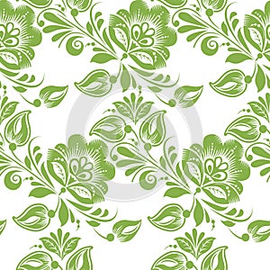 Greenery floral leaves seamless pattern background