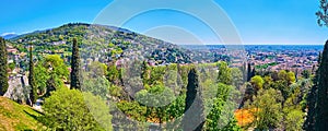 The greenery in front of Monte Santa Croce, Brescia, Italy photo