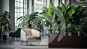 greenery office plants background