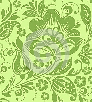 Greenery russian floral seamless pattern texture