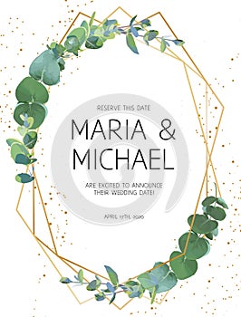 Greenery wedding invitation