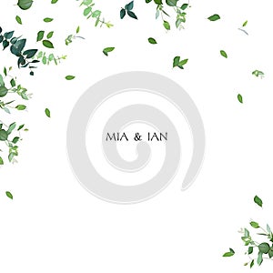 Greenery wedding invitation.