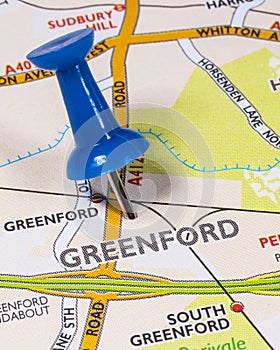 Greenford on a UK Map