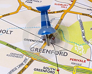 Greenford on a UK Map