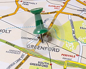 Greenford on a UK Map