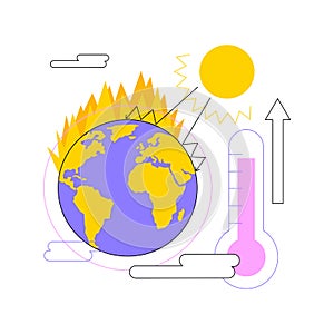 Greenhouse effect abstract concept vector illustration.