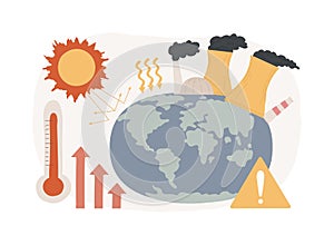 Greenhouse effect isolated concept vector illustration.