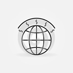 Greenhouse Effect line vector global warming concept icon