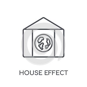 Greenhouse effect linear icon. Modern outline Greenhouse effect