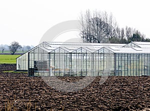 Greenhouse on a field