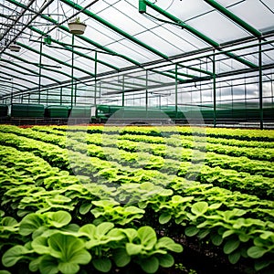 A greenhouse for growing vegetables with hydroponics.