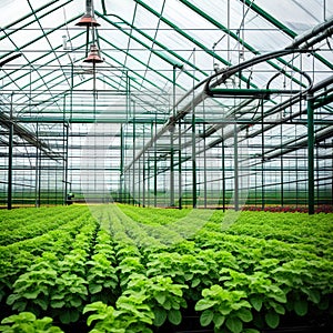 A greenhouse for growing vegetables with hydroponics.