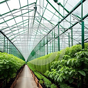 A greenhouse for growing vegetables with hydroponics.