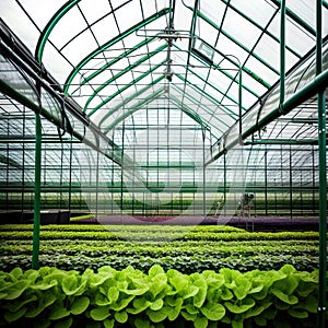 A greenhouse for growing vegetables with hydroponics.