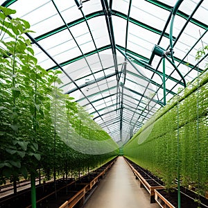 A greenhouse for growing vegetables with hydroponics.