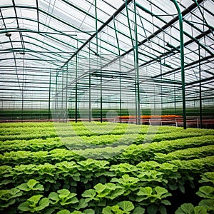 A greenhouse for growing vegetables with hydroponics.