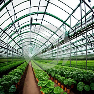 A greenhouse for growing vegetables with hydroponics.