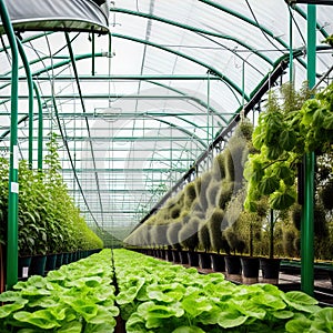 A greenhouse for growing vegetables with hydroponics.