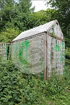 Greenhouse made of old plastic bottles