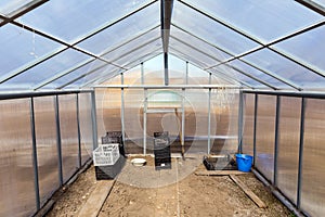 The greenhouse polycarbonate with gable roof