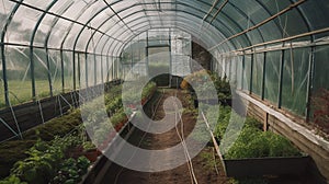 Greenhouse with Variety of Organic Vegetables