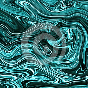 Greenish blue liquid color ink water isolated acrylic pour color texture