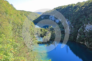 Lakes Kaluderovac and Gavanovac on Plitvicka Jezera in Croatia photo
