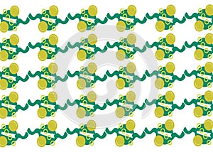 greenish circle shape repeptitive pattern on white background photo