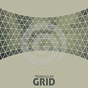 Greenish-gray background with a curved line by triangles photo